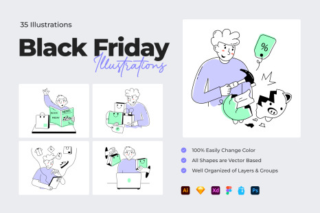 Black Friday Illustrations