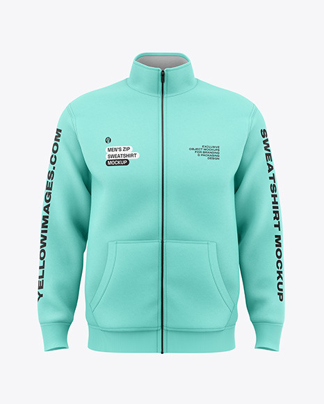 Men’s Full-Zip Sweatshirt Mockup - Front View