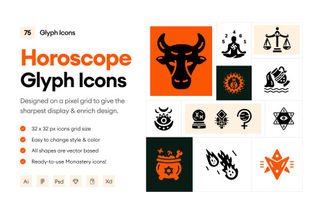 Glyph Horoscope Icons