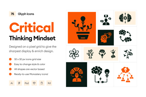 Critical Thinking and Mindset Icons