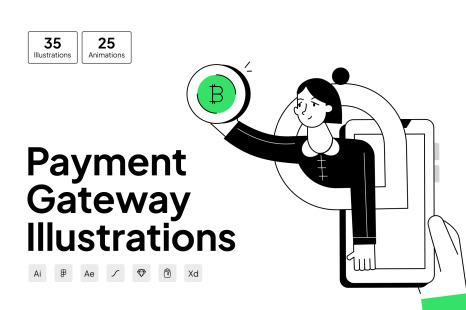 Payment Gateway Illustration Set