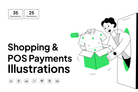 Shopping and POS Payment Illustrations