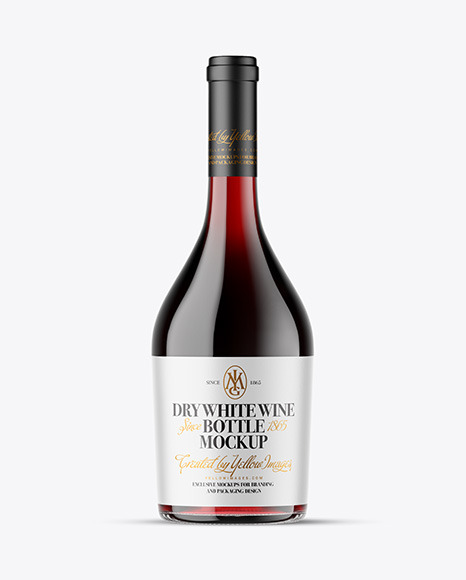 Clear Glass Red Wine Bottle Mockup