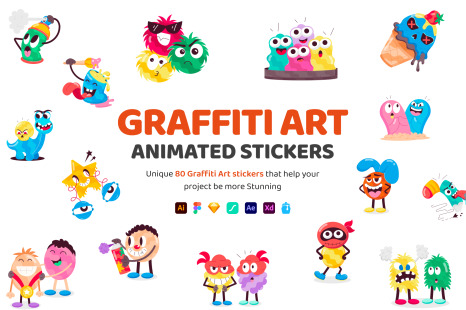 Animated Graffiti Art Stickers