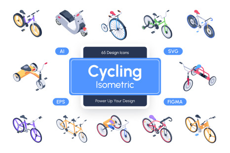 Cycling Isometric Icons