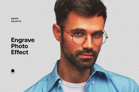 Engraving Dotted Photo Effect