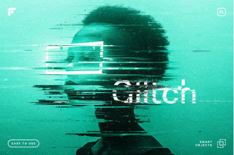Glitch Distortion Photo Effect
