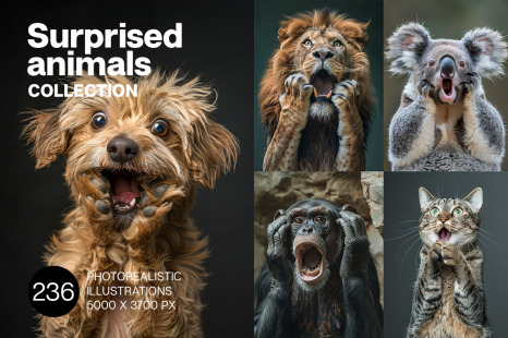 Surprised animals