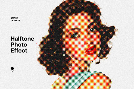 Vintage Dotted Halftone Photo Effect