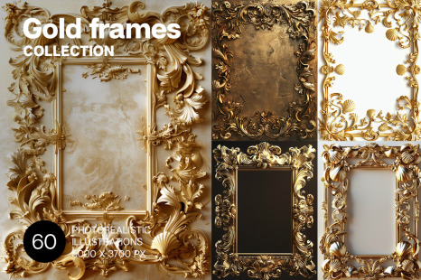 Gold decorative frames