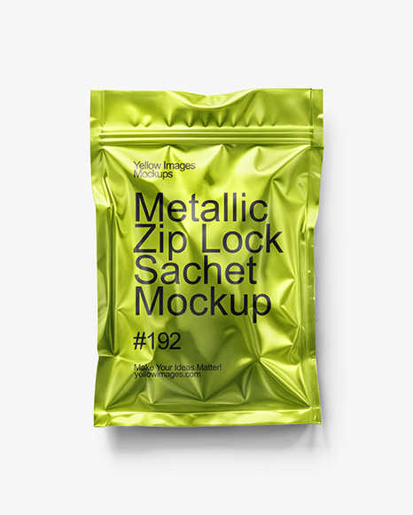 Metallic Sachet with Zip Lock Mockup