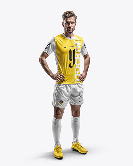 A Man Wearing a Full Soccer Kit Mockup