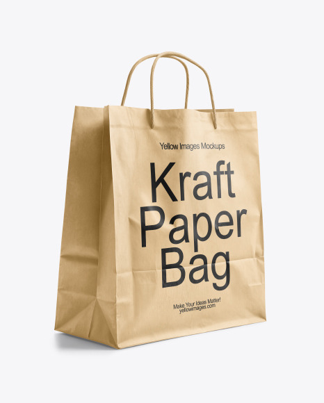 Kraft Paper Bag with Handles Mockup