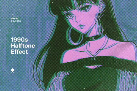 1990s Halftone Photo Effect