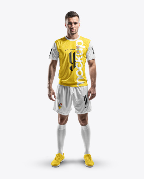 A Man Wearing a Full Soccer Kit Mockup