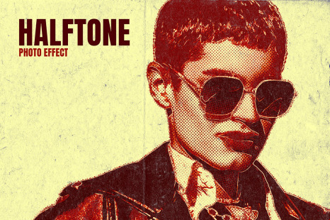 Aged Halftone Photo Effect