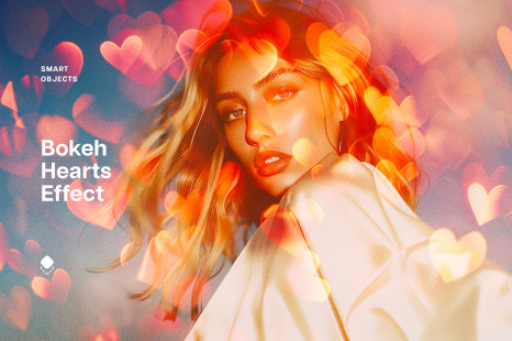Bokeh Hearts Overlay Photo Effect