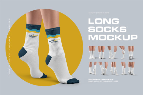 10 Mockups Long Socks on the Woman Legs