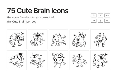 Cute Brain Icons