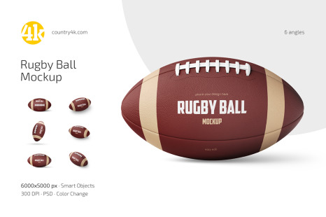 Rugby Ball Mockup Set