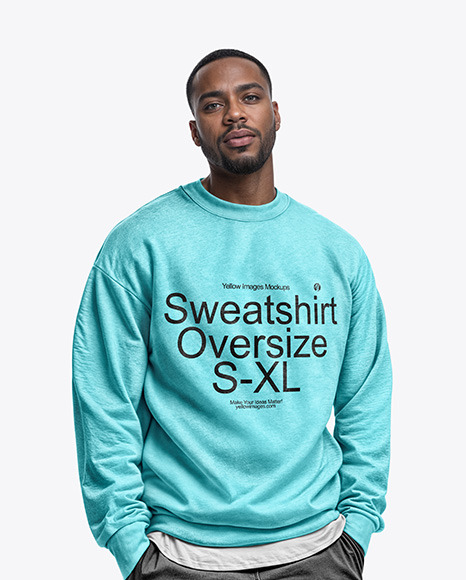 Man Wearing an Oversize Sweatshirt Mockup