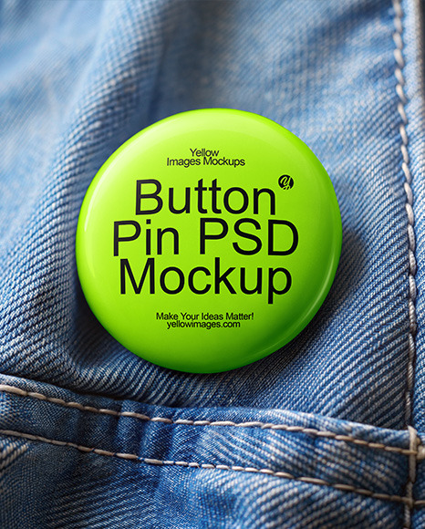 Pin-Back Button on a Jean Jacket Mockup