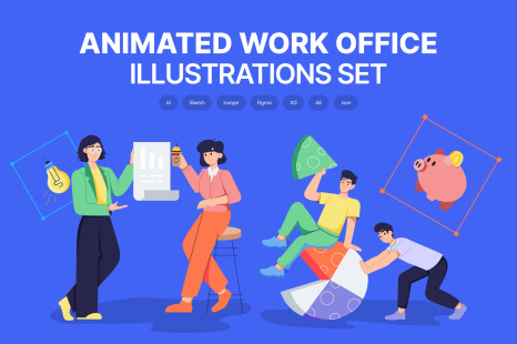 Animated Work Office Illustrations