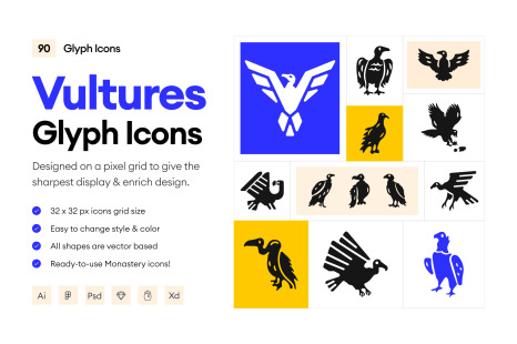 Vulture Glyph Icons