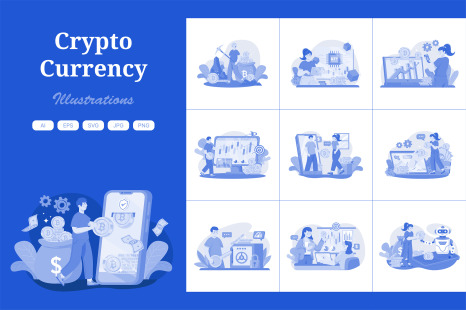 M495_Cryptocurrency Illustration Pack