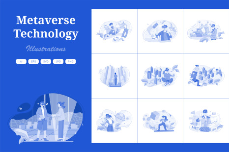 M490_Metaverse Technology Illustration Pack