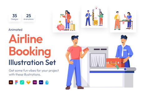 Airline Booking Illustrations
