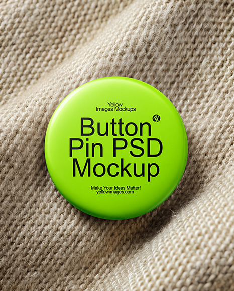Pin-Back Button on Woven Canvas Fabric Mockup