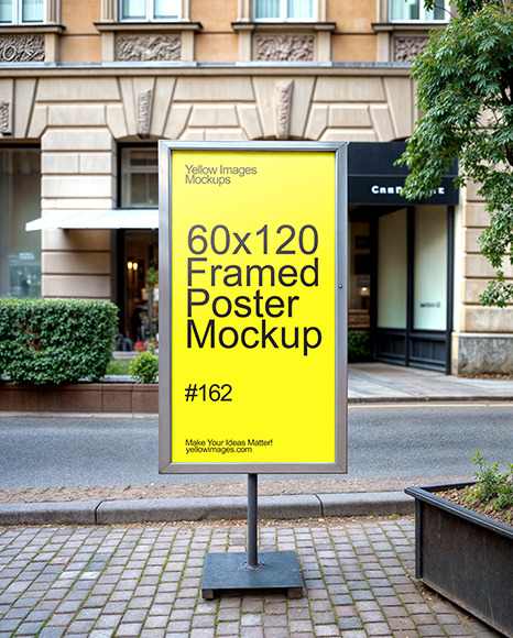Advertising City Poster in Front of a Building Mockup