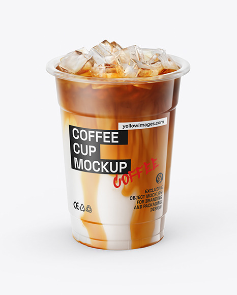 Iced Caramel Macchiato Cup Mockup