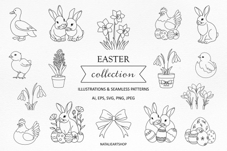 Easter Spring Illustration Set