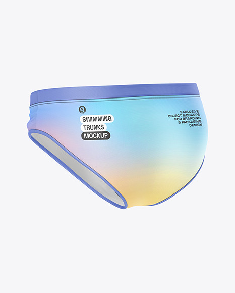 Swimming Trunks Mockup - Back Half Side View