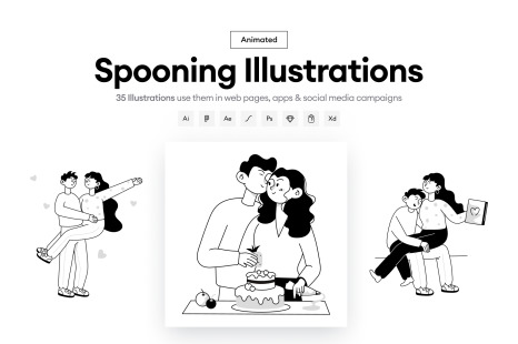 Animated Spooning Illustrations
