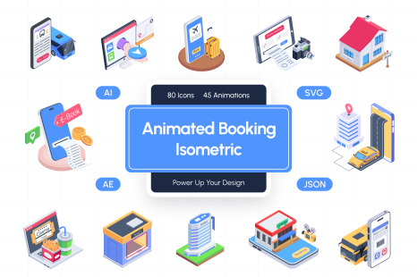 Booking Isometric Icons
