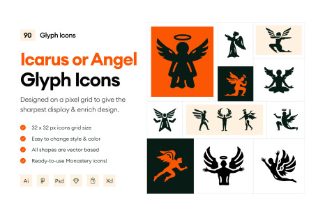 Icarus or Angel Icons