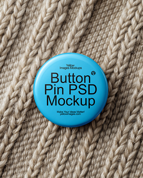 Button Pin on a Wool Sweater Mockup