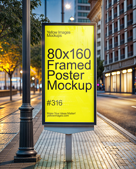 Advertising Street Stand with Poster Mockup