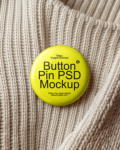 Pin-Back Button on a Knit Sweater Mockup