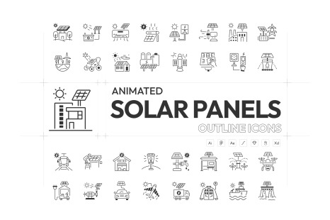 Animated Solar Panels Icons