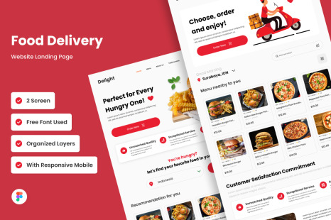 Delight - Food Delivery Landing Page