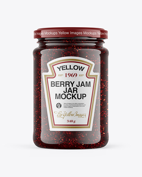 Raspberry Jam Jar Mockup
