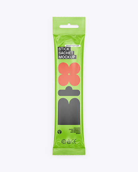 Glossy Stick Sachet Mockup