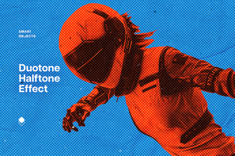 Duotone Halftones Photo Effect