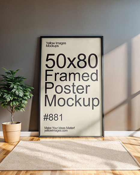 Framed Poster in a Room with Carpet Mockup