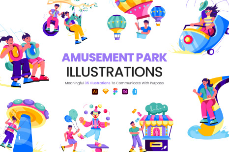 Amusement Park Illustrations