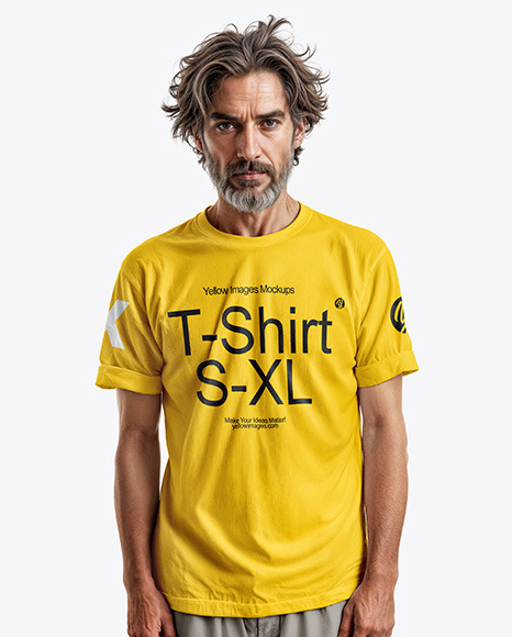 Man Wearing in T-Shirt and Pants Mockup